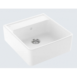 Мойка, Villeroy&Boch, шгв 595*630*220, отверстия для смесителя-отсутствуют, CeramicPlus, цвет-Snow White