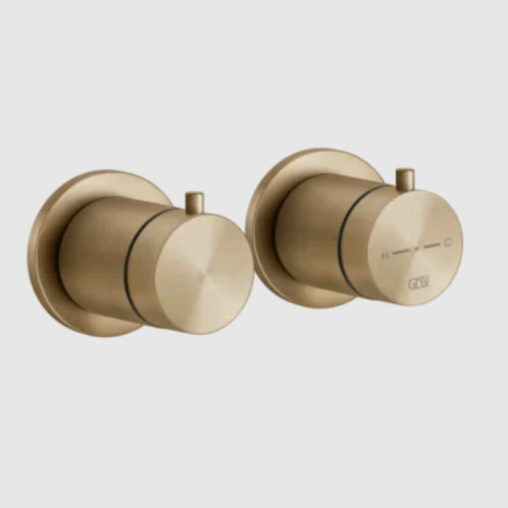 Смеситель для душа, Gessi, 316 Bath-Shower, на 3 потребителя, цвет-Warm Bronze Brushed PVD