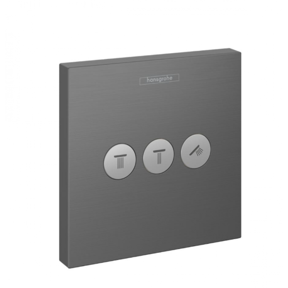Вентиль, Hansgrohe, ShowerSelect, запорный/переключающий, цвет-шлифованный чёрный хром