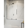 Шторка на ванну, Radaway, Furo PND II, шв 538*1500, петли-слева, цвет фурнитуры-черный, цвет стекла-прозрачный, Easy Clean