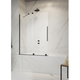 Шторка на ванну, Radaway, Furo PND II, шв 538*1500, петли-слева, цвет фурнитуры-черный, цвет стекла-прозрачный, Easy Clean