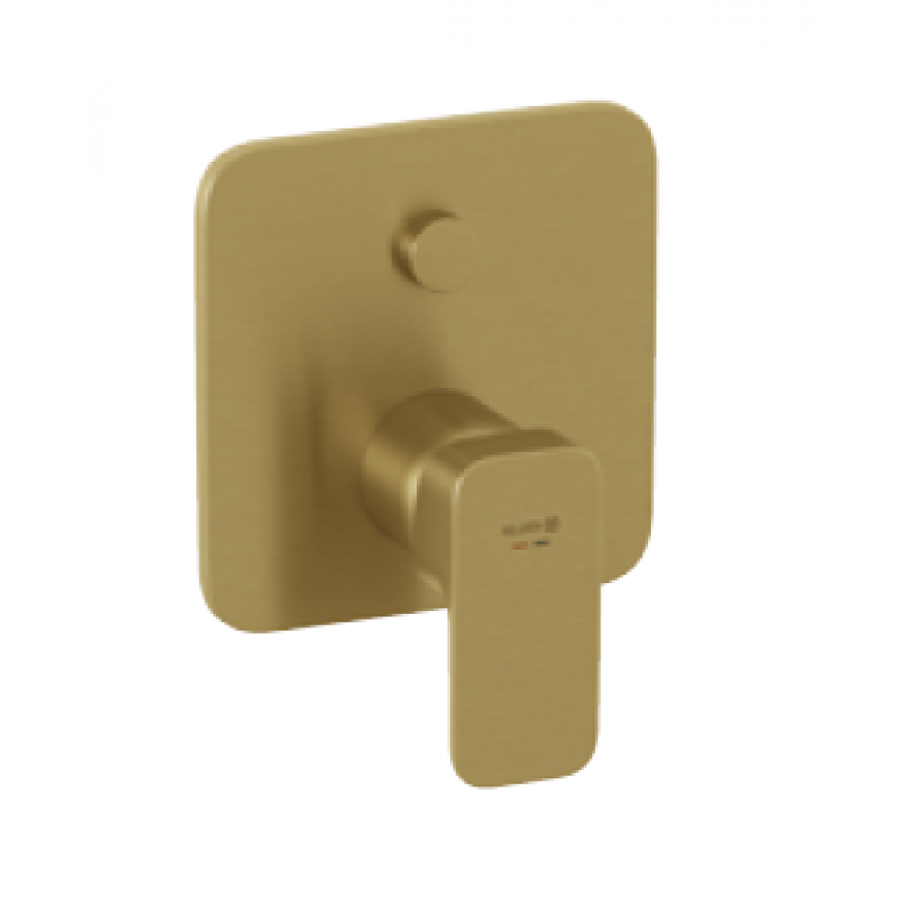 Смеситель для душа, Kludi, Renon, на 1 потребитель, с переключателем-PUSH&SWITCH, цвет-золото брашированное