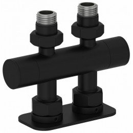 Вентиль, Сунержа, EU50, 2 х НР G 1/2" / 2 х НГ G 3/4", прямой, скрытый, цвет-чёрный матовый