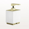 Дозатор для жидкого мыла, Gessi, Rettangolo, шгв 105*118*193, цвет дозатора-Brass PVD/белый