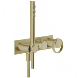 Смеситель для душа, Gessi, Anello, на 2 потребителя, цвет-Brushed Brass PVD