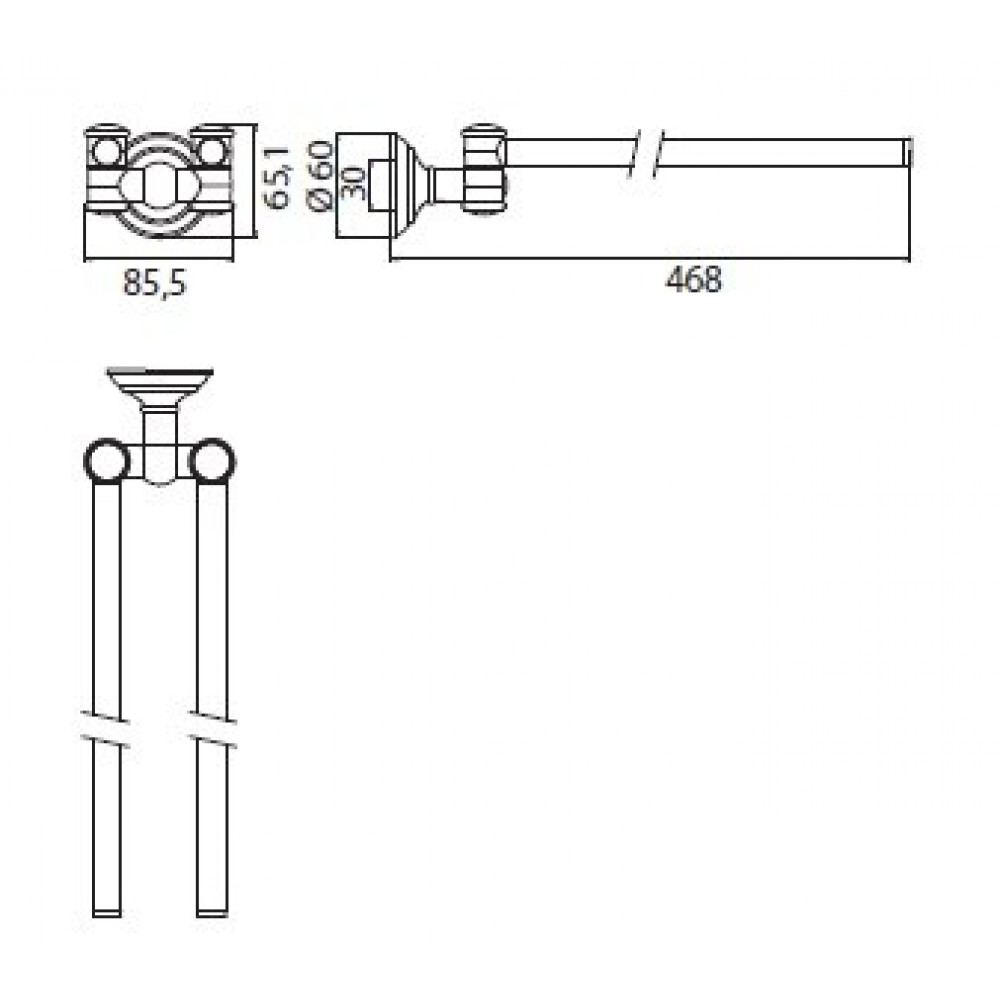 Полотенцедержатель, Emco, Classic Gold, шгв 468*85.5*65.1, цвет-золото