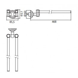 Полотенцедержатель, Emco, Classic Gold, шгв 468*85.5*65.1, цвет-золото