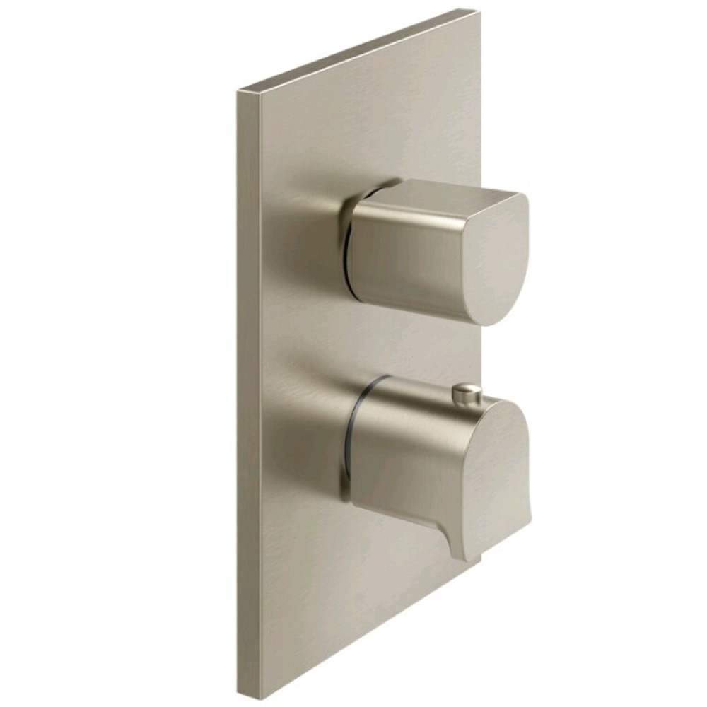 Смеситель для душа, Gessi, Rilievo, на 2 потребителя, цвет-Finox Brushed Nickel