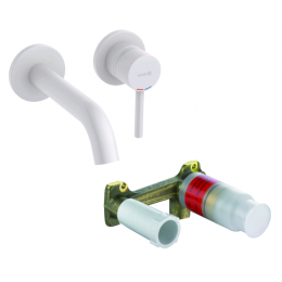 Смеситель для раковины, Kludi, BOZZ SET, цвет-белый матовый (Matt White, Bianco Opaco)