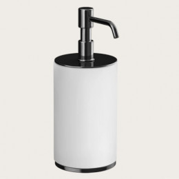 Дозатор для жидкого мыла, Gessi, Origini, шгв 75*97*199, цвет дозатора-Black Metal PVD/белый