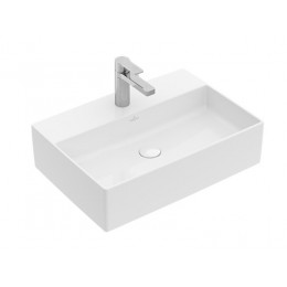 Раковина, Villeroy&Boch, Memento 2.0, шг 600*420, отверстия для смесителя-1 сквозное, 2 промаркированных, цвет-альпийский белый