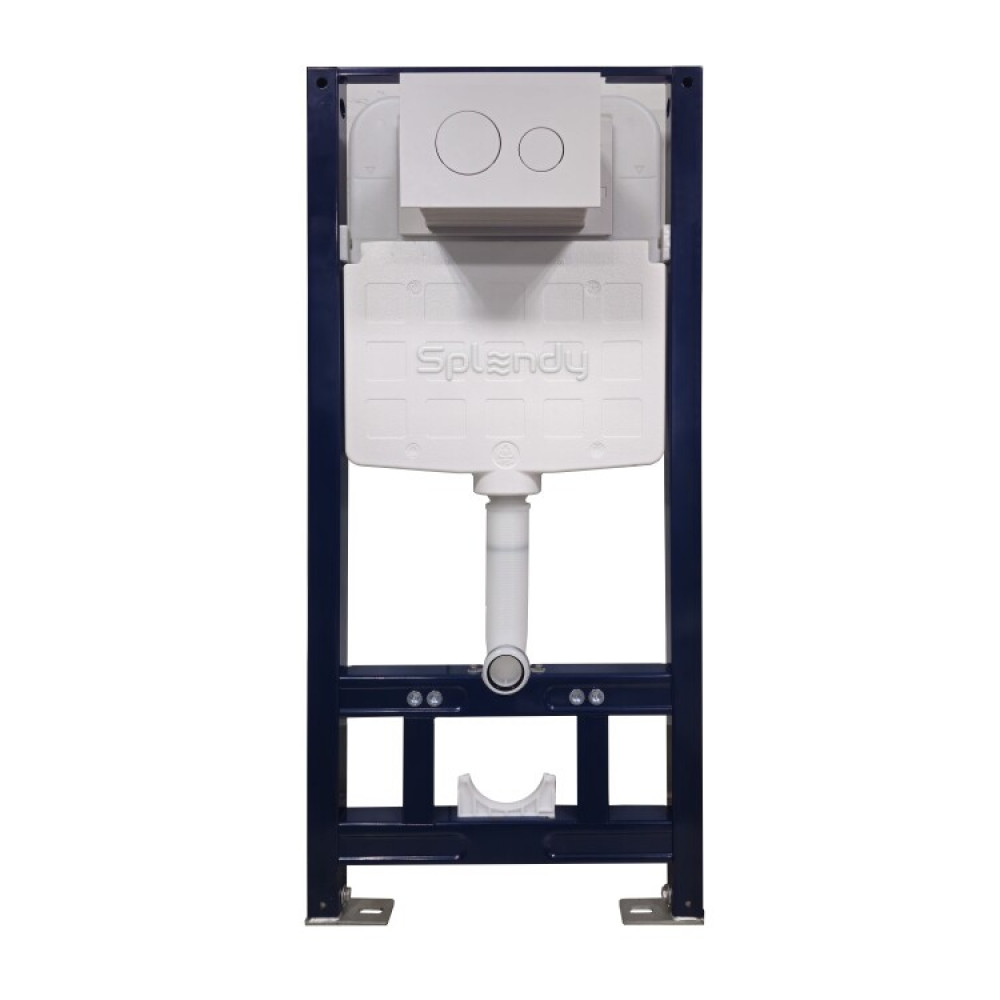 Инсталляция, Splendy, Stable, для унитаза, шгв 500*155*1100, клавиша смыва-есть, с круглыми кнопками, цвет клавиши-белый глянцевый