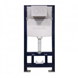 Инсталляция, Splendy, Stable, для унитаза, шгв 500*155*1100, клавиша смыва-есть, с круглыми кнопками, цвет клавиши-белый глянцевый