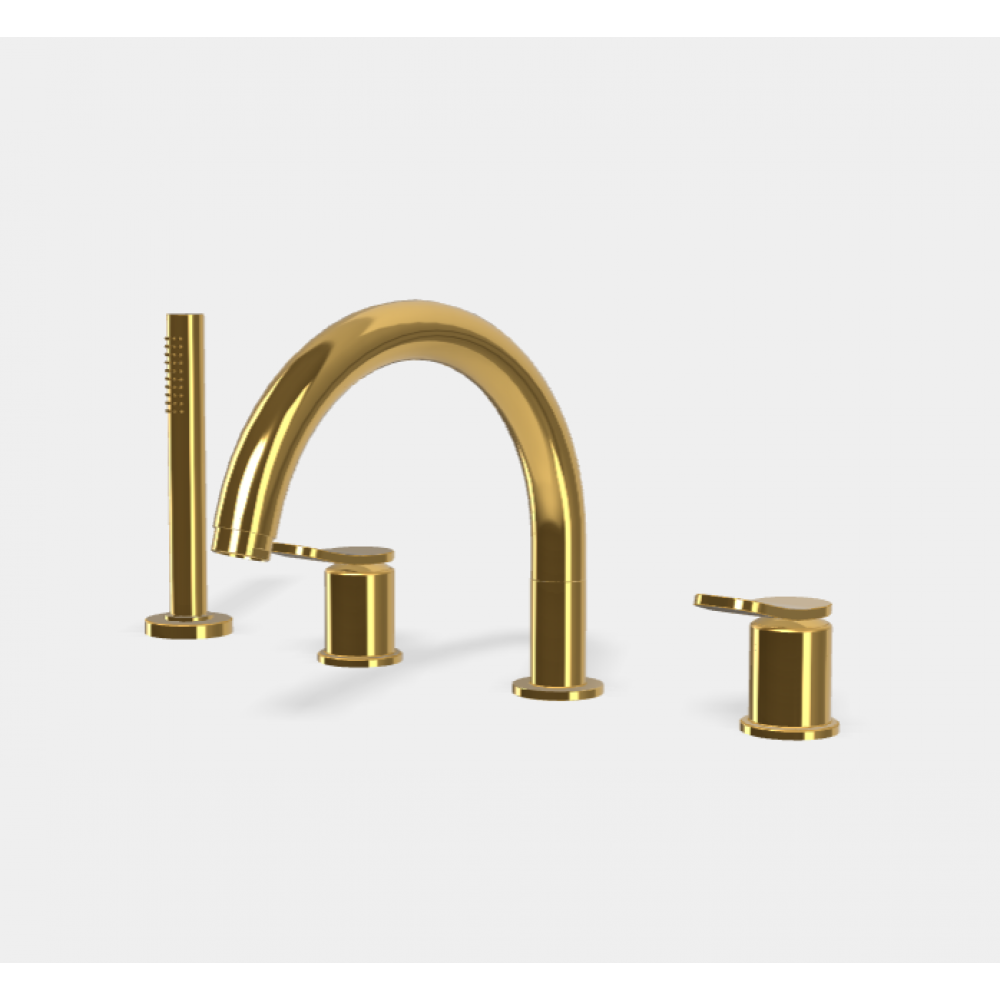 Смеситель для ванны и душа, Fima Carlo Frattini, Flo', цвет-золото (Gold, Polished Gold)