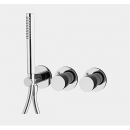 Смеситель для душа, Fima Carlo Frattini, Fimatherm, на 2 потребителя, цвет-черный матовый