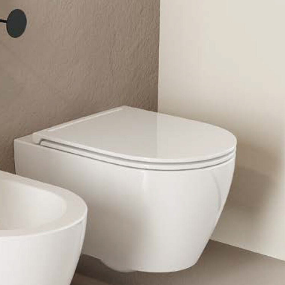 Сиденье для унитаза, Scarabeo, Moon/Glam, шг 360*505, цвет-белый