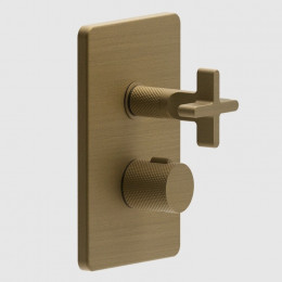 Смеситель для душа, Gessi, Inciso Bath&Shower, на 2 потребителя, цвет-Antique Brass