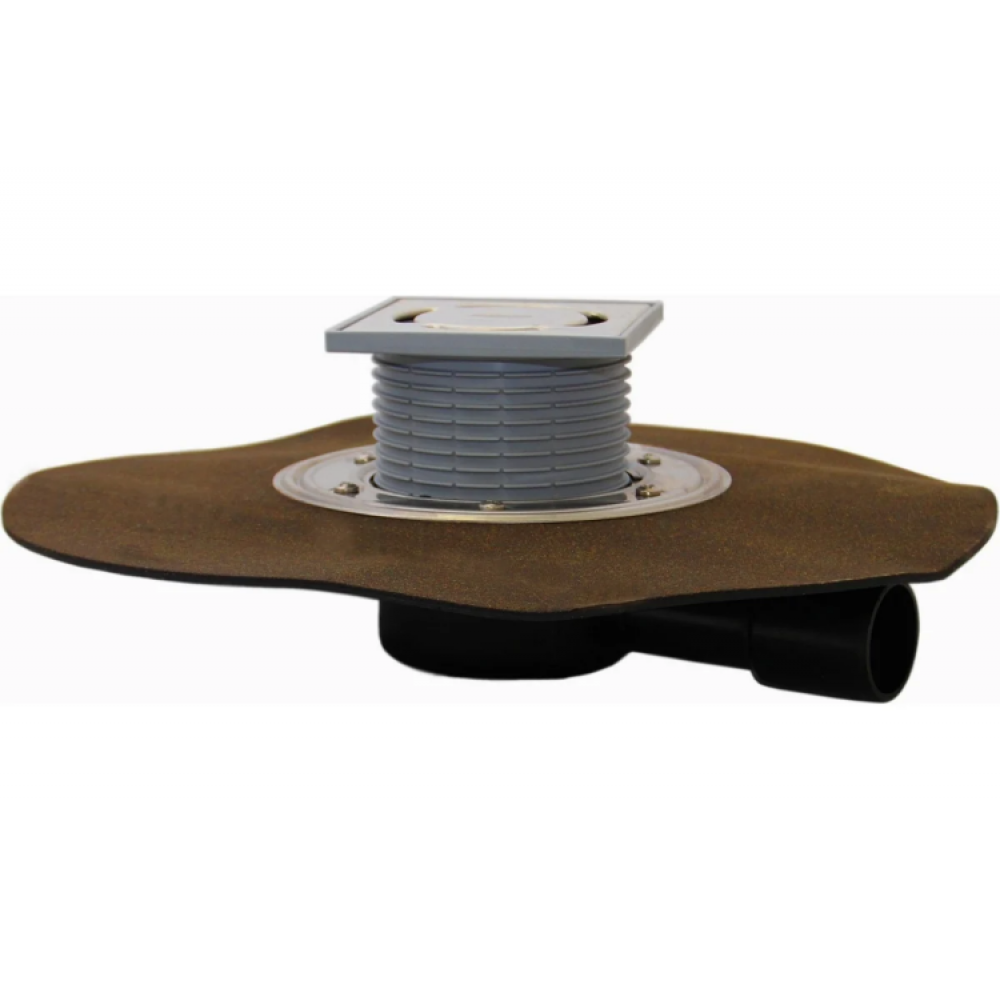 Трап с горизонтальным выпуском, с полимербитумным полотном Ø420 мм, DN40/50