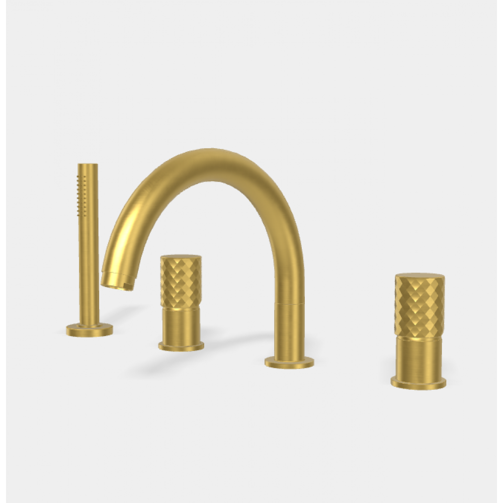 Смеситель для ванны и душа, Fima Carlo Frattini, Spillo Tech,  X COLLECTION, цвет-золото брашированное