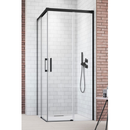 Дверь, Radaway, Idea 8 KDD, шв 1200*2005, петли-справа, черный, цвет стекла-прозрачный, Easy Clean