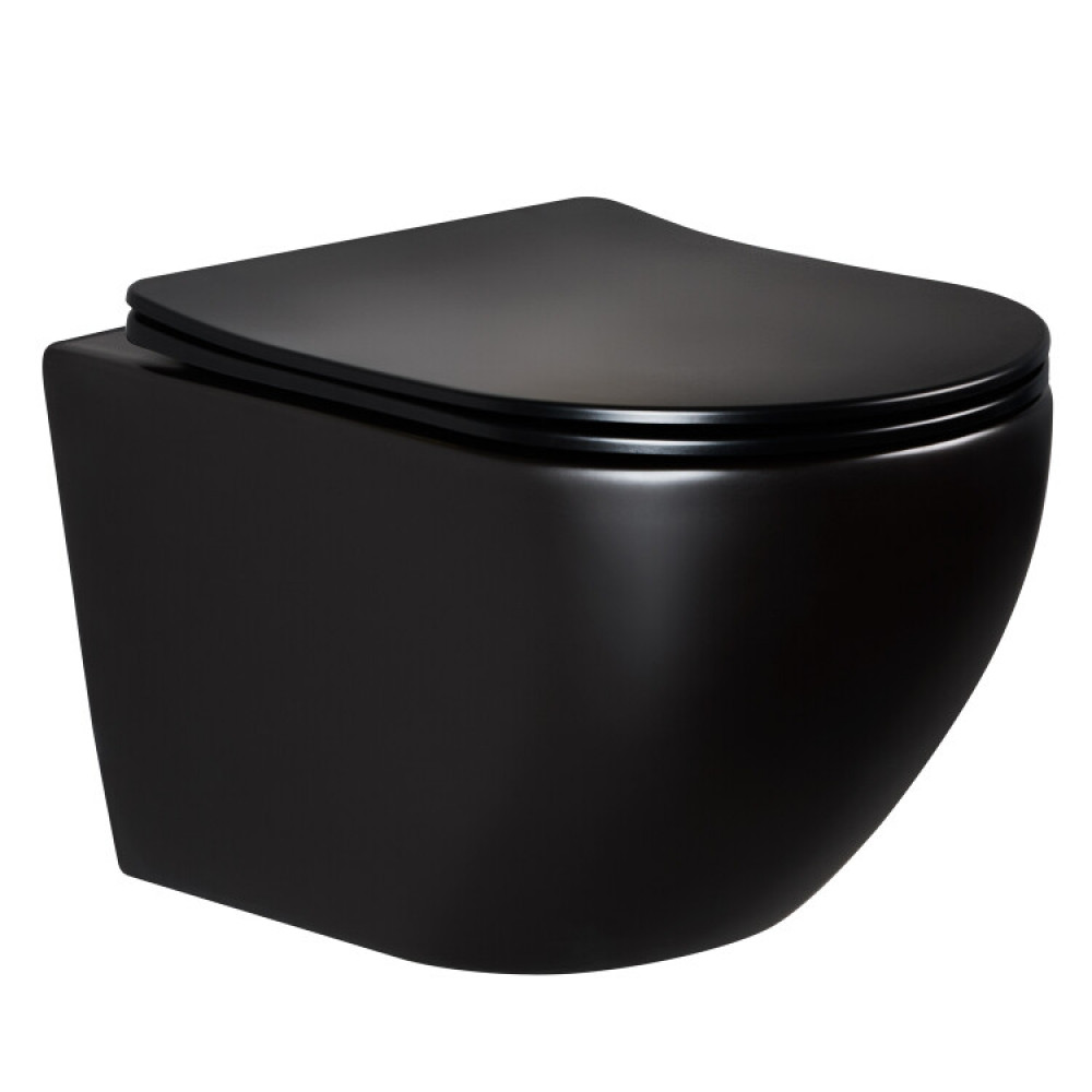 Унитаз, Splendy, Light, Tornado, подвесной, шгв 365*525*345, с сиденьем, цвет-черный матовый