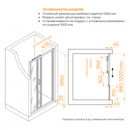 Душевая дверь RGW CL-111 1000