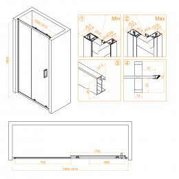 Душевая дверь RGW CL-14B 1600
