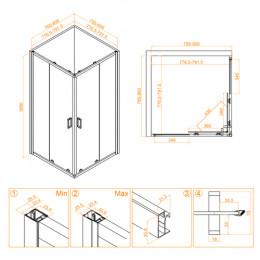 Комплект: Угол RGW CL-34 + поддон RGW STYLE