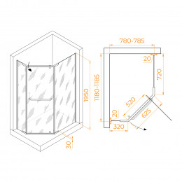 Душевой уголок RGW PA-091 800x1200