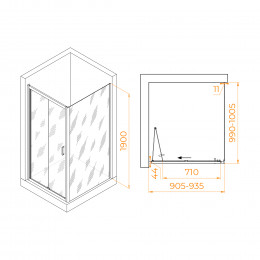 Душевой уголок RGW PA-142B (PA-21B+Z-050-5B) 900x1000