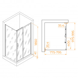 Душевой уголок  RGW PA-145 800x1000