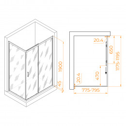 Душевой уголок RGW PA-245 800x1200