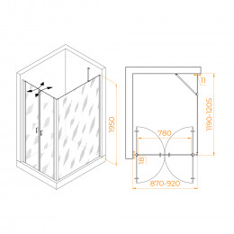 Душевой уголок RGW PA-144 (PA-104+Z-050-2+O-204) 900x1200