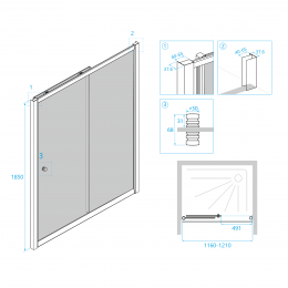 Душевая дверь RGW CL-12 1200
