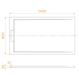 Душевой поддон прямоугольный RGW STL MB Черный мрамор  800x1400