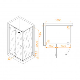 Душевой уголок RGW SV-040B 1100x800