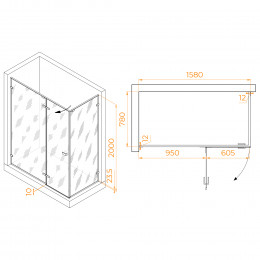 Душевой уголок RGW SV-040B 1600x800