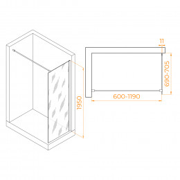 Душевая перегородка RGW WA-002W 700