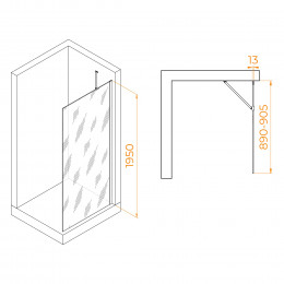 Душевая перегородка RGW WA-110B 900