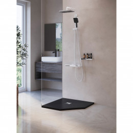 Душевой поддон трапеция RGW ST/T-G Графит  1000x1000