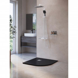 Душевой поддон полукруглый RGW ST/R-G Графит  900x900