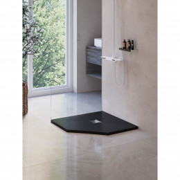 Душевой поддон трапеция RGW ST/T-G Графит  1000x1000