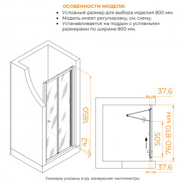 Душевая дверь RGW CL-21 800