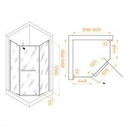 Душевой уголок RGW HO-081 900x900