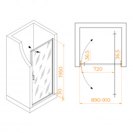 Душевая дверь RGW LE-102B 900