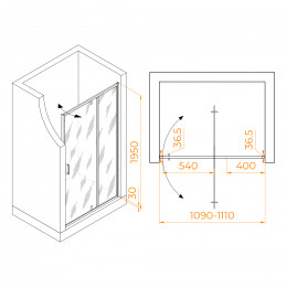 Душевая дверь RGW LE-103 1100