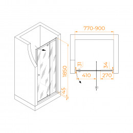 Душевая дверь RGW PA-02B NEW 800