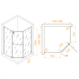 Душевой уголок RGW PA-081 1200x1200