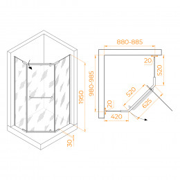 Душевой уголок RGW PA-091 900x1000
