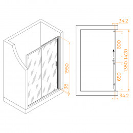 Душевая дверь RGW PA-14Gr 1400